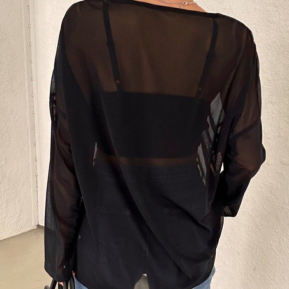 Black Boho Women's Solid Color Loose Fit Long Sleeve Round Neck Lightwei… - Picture 2 of 5